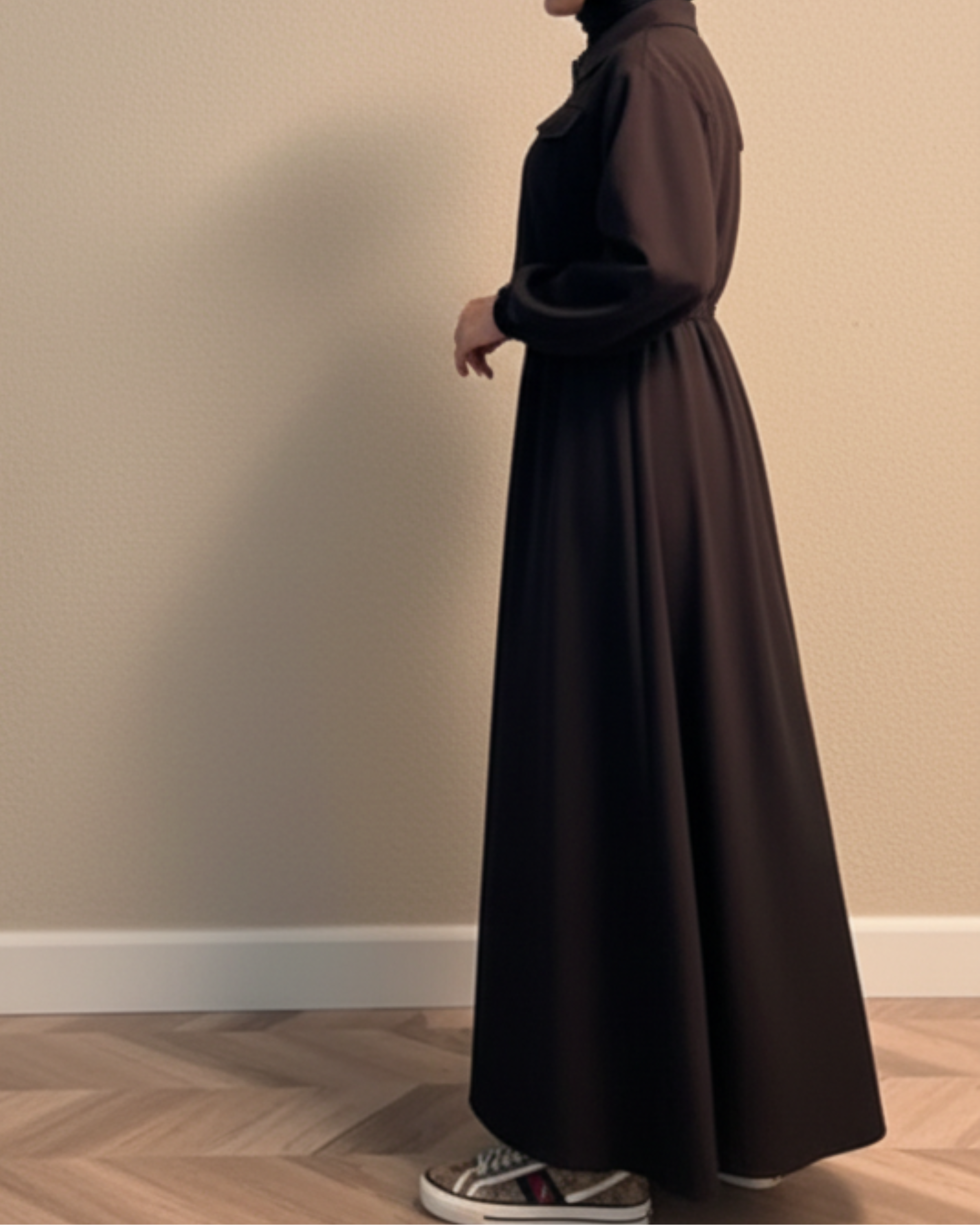 Two-Piece Fleece Modest Set – Black