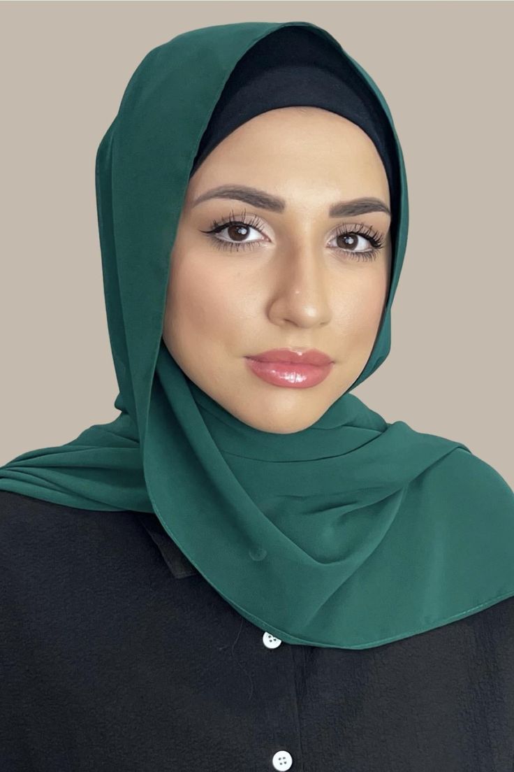 Instant hijab - Hijab  Attached Cap - Deep Green