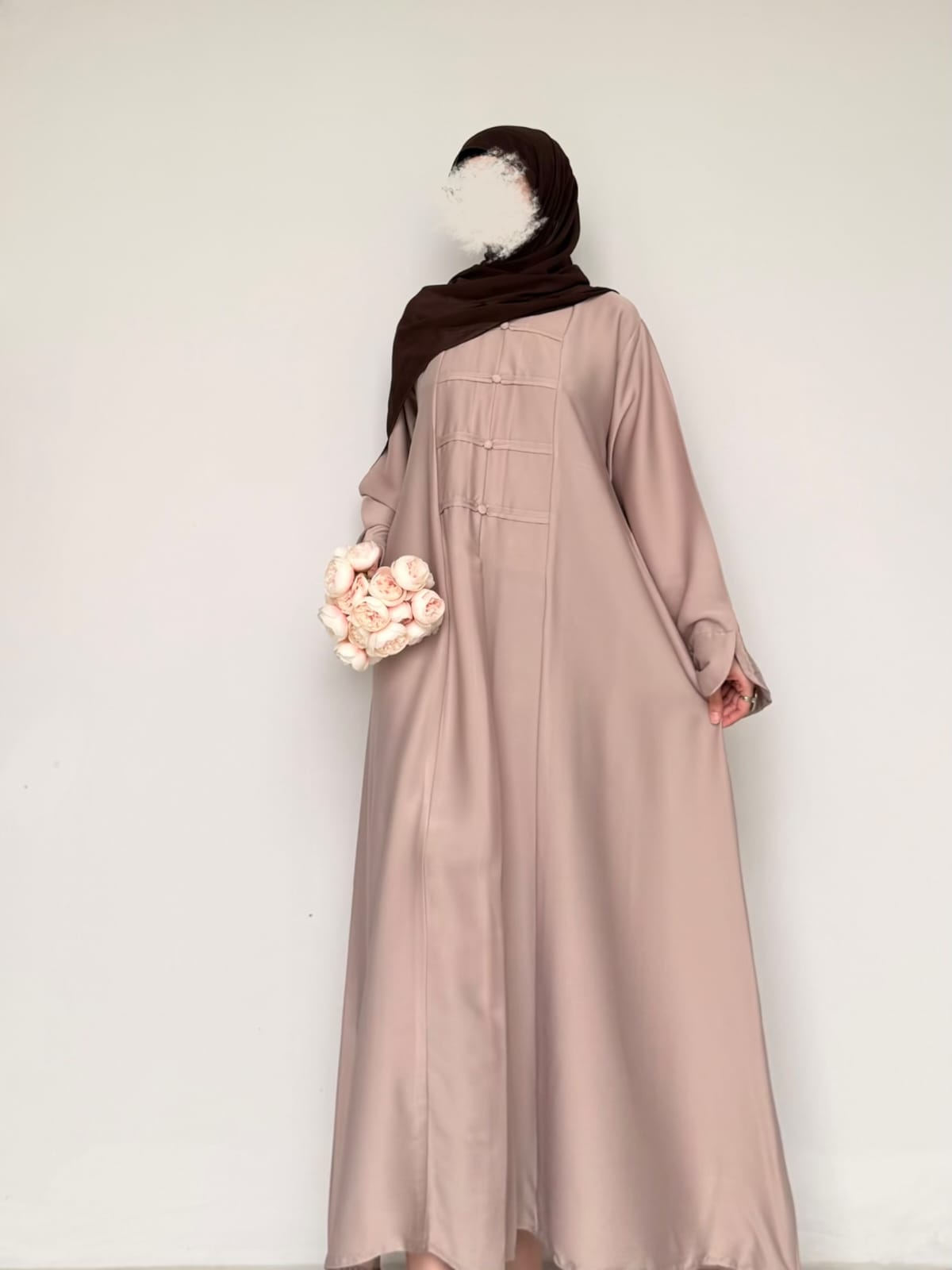 Liora - Pleated Abaya - Beige