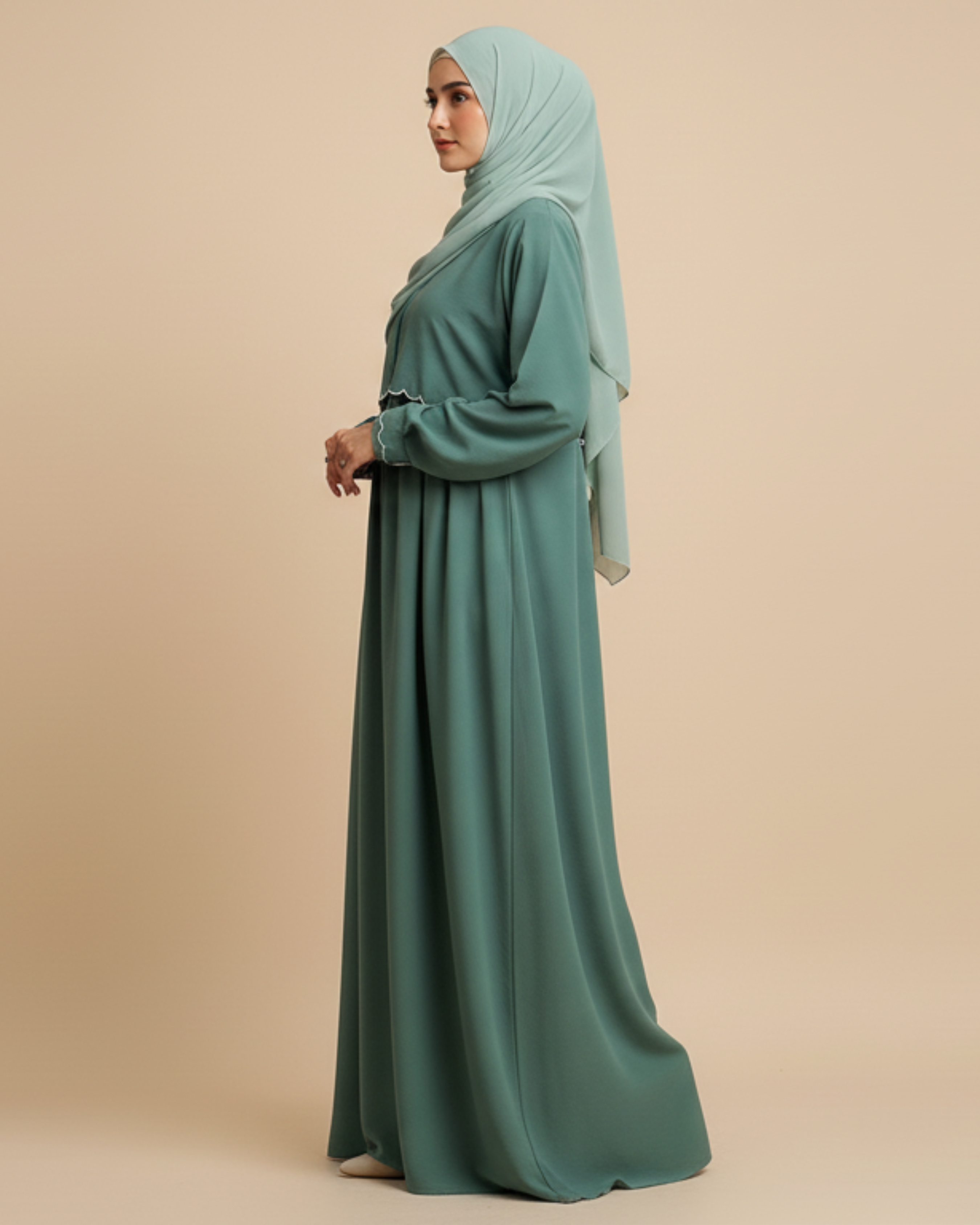 AYLIN - Cutwork Elegance Dress - Emerald