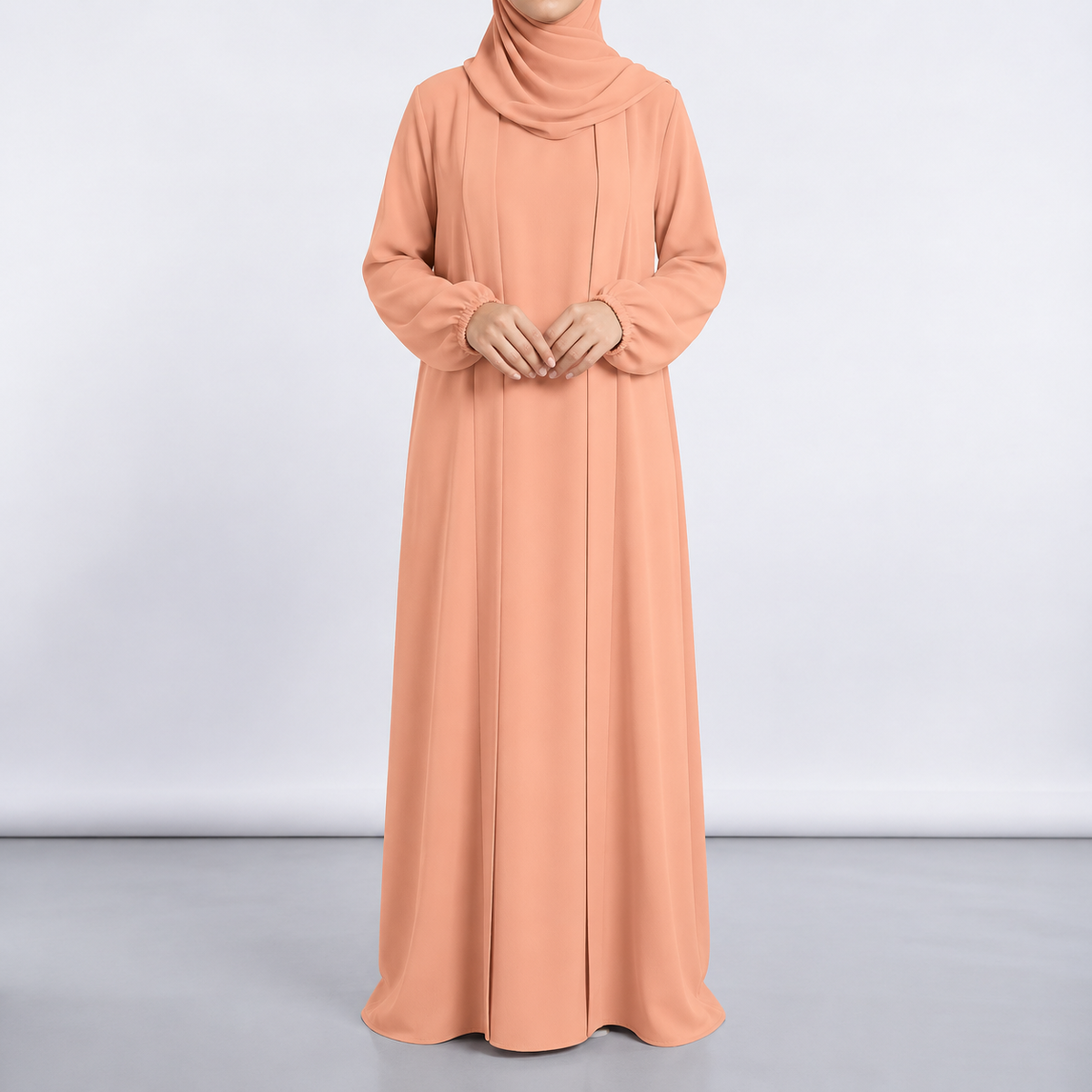 Aira - Kimono Abaya with attached inner - Soft Rose