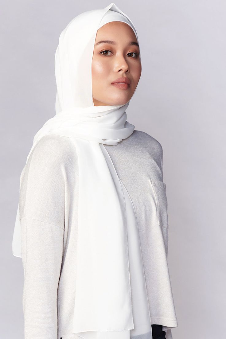 Instant hijab - Hijab  Attached Cap - White