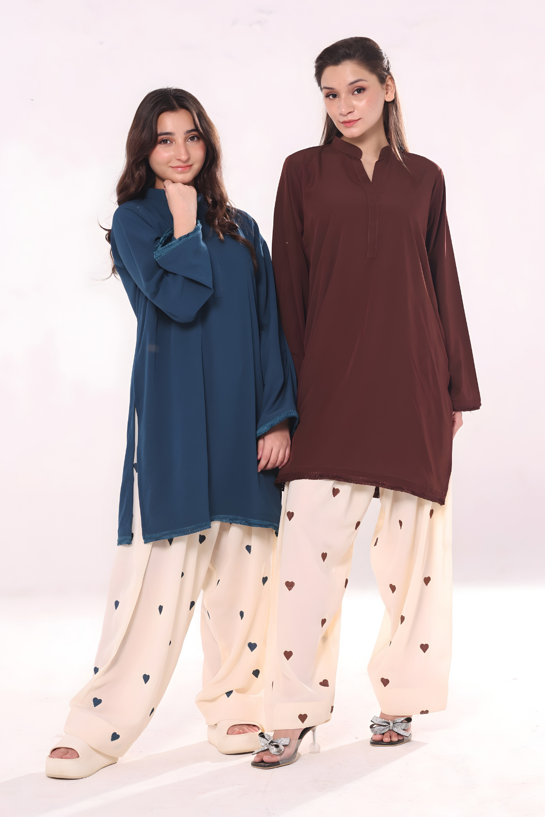 Heart co ord Set- Brown