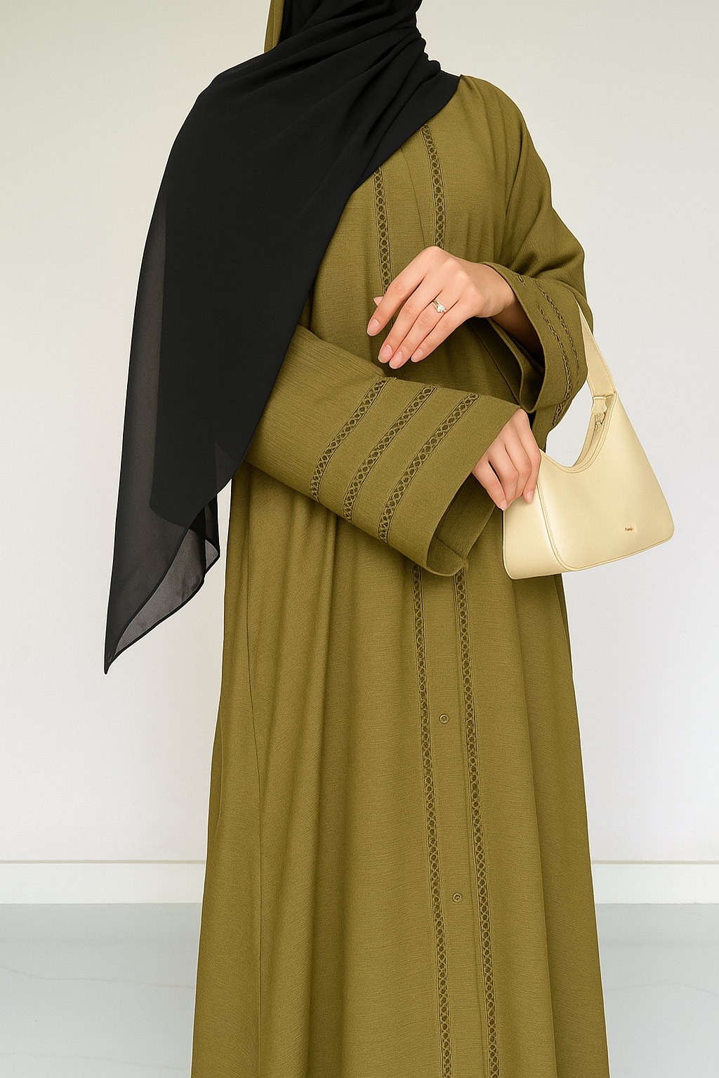 Noir- Elegant Abaya- Olive