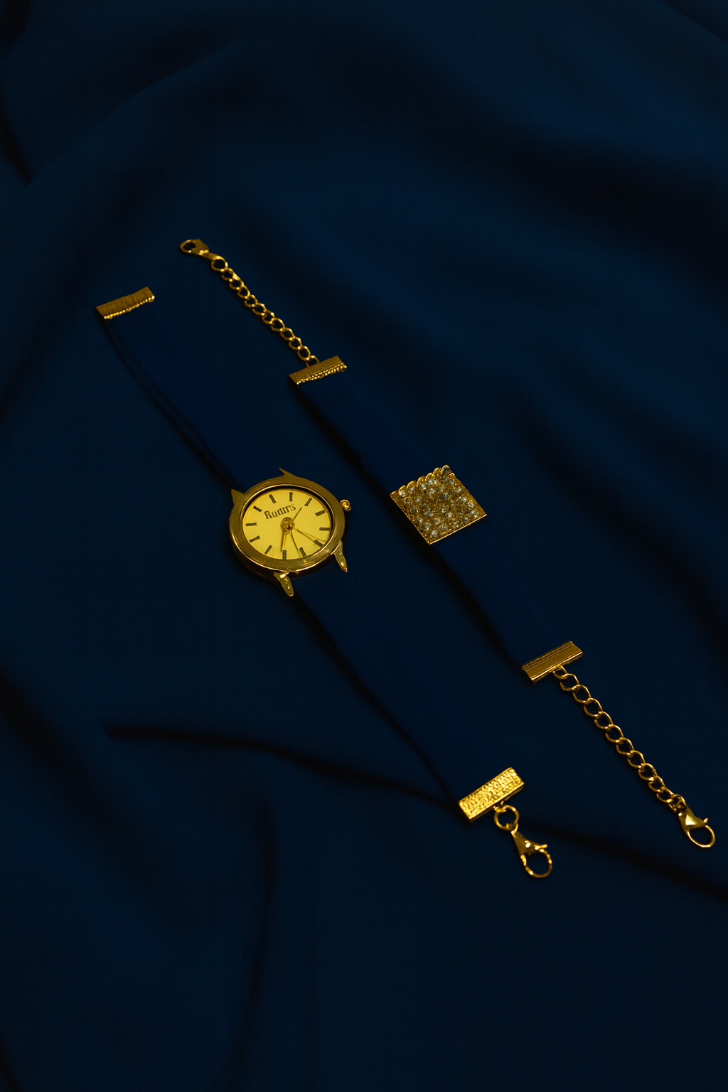 HIJAB  MATCHING WATCH  BRACELET SET- NAVY BLUE