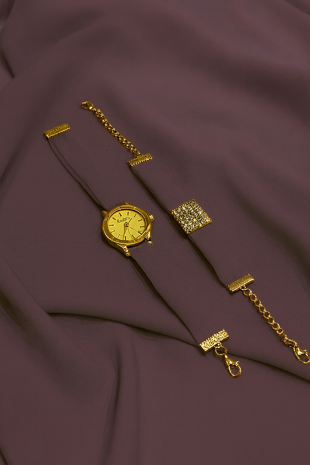 HIJAB  MATCHING WATCH  BRACELET SET- MAUVE