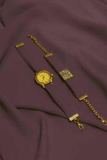 HIJAB  MATCHING WATCH  BRACELET SET- MAUVE