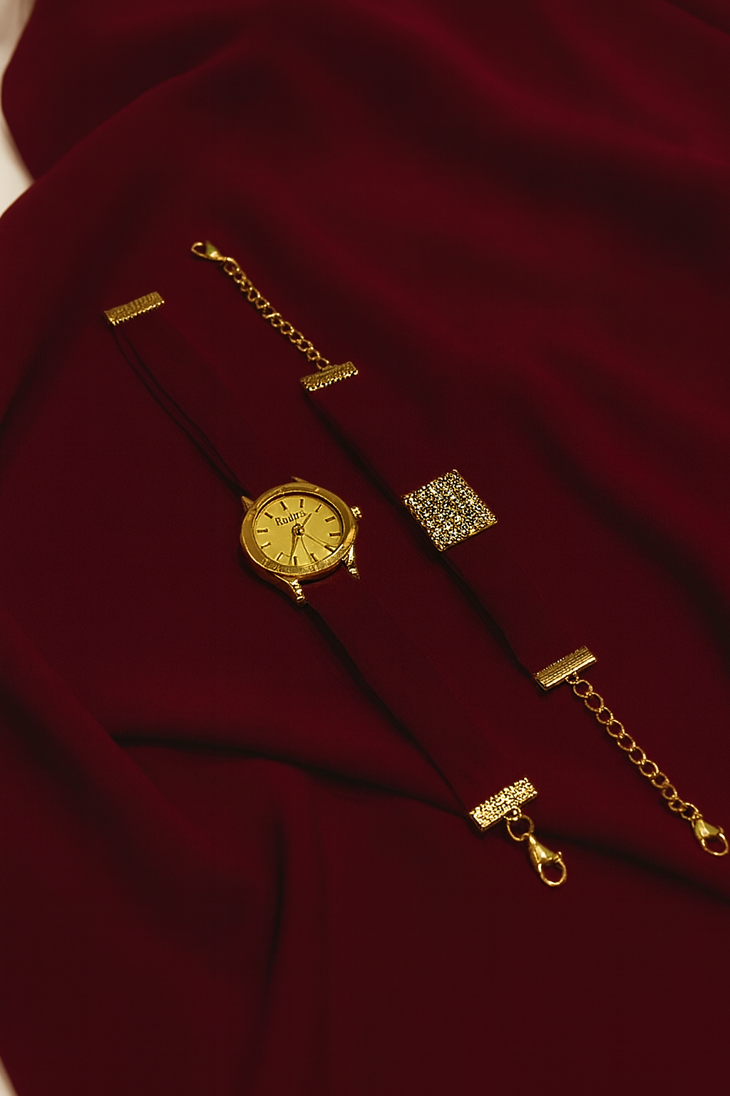 HIJAB  MATCHING WATCH  BRACELET SET- MAROON