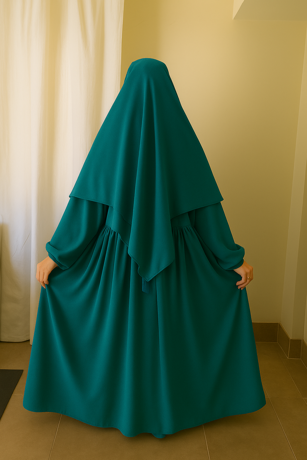 3 Piece Abaya Set (Abaya + Khimar + Niqab) - ZINC