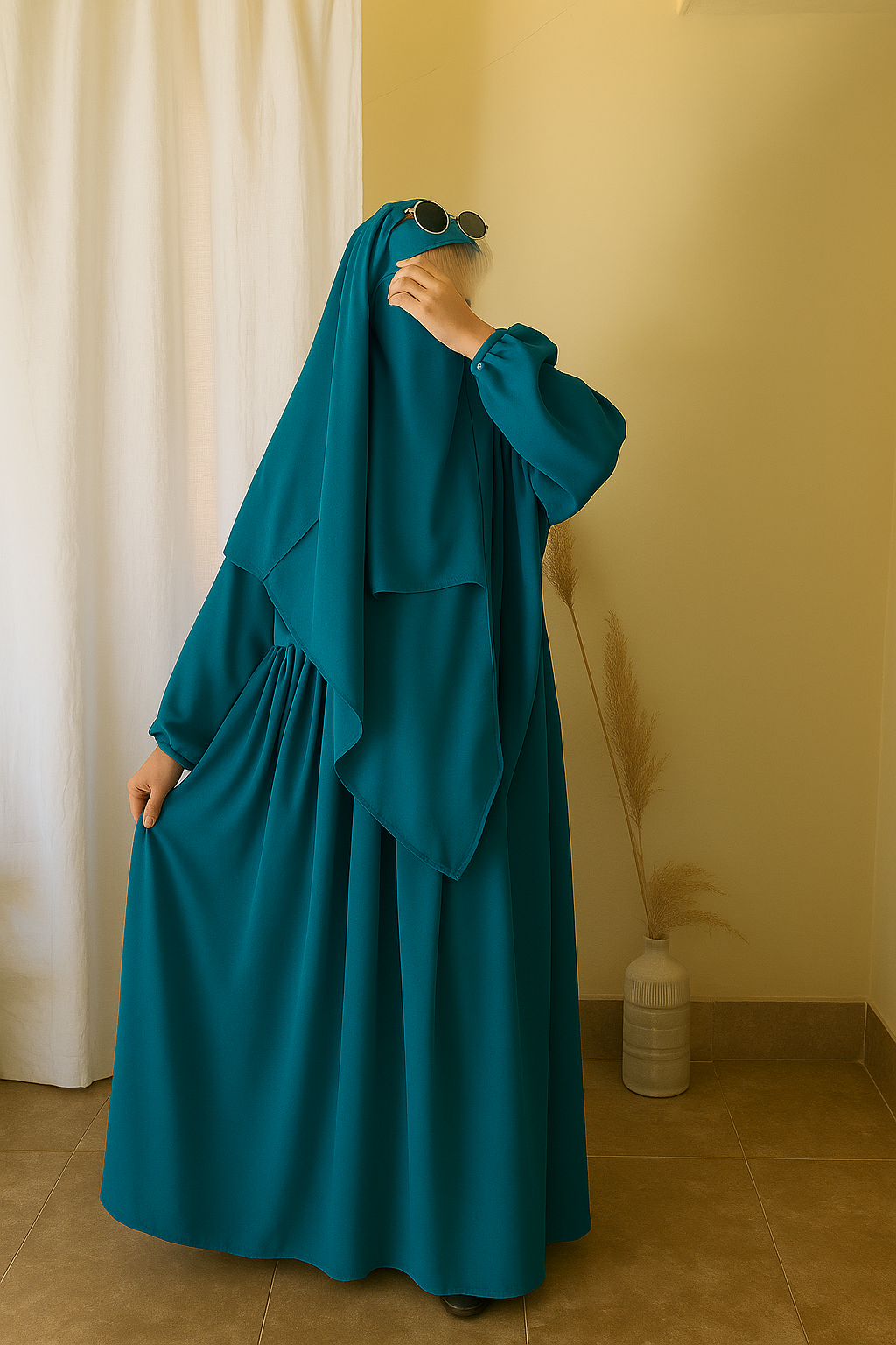 3 Piece Abaya Set (Abaya + Khimar + Niqab) - ZINC