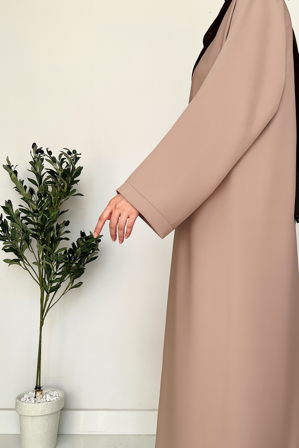 Everyday Front Open Abaya - Beige