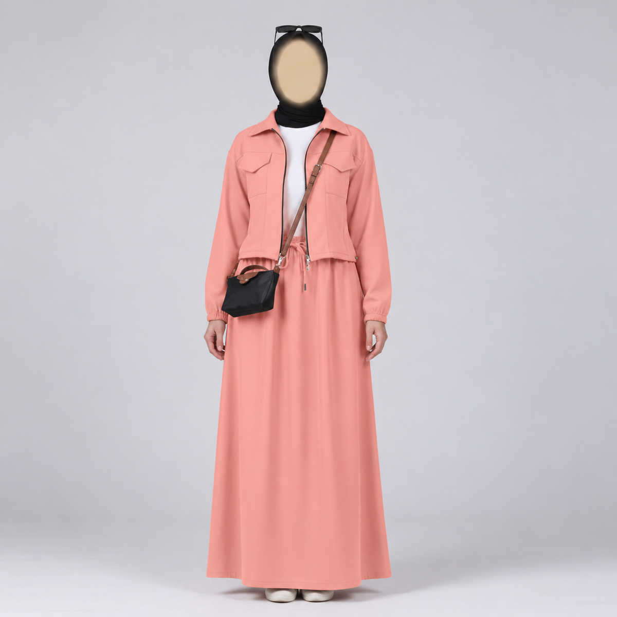 Serenity Fleece Jacket & Skirt Set - Warm Peach