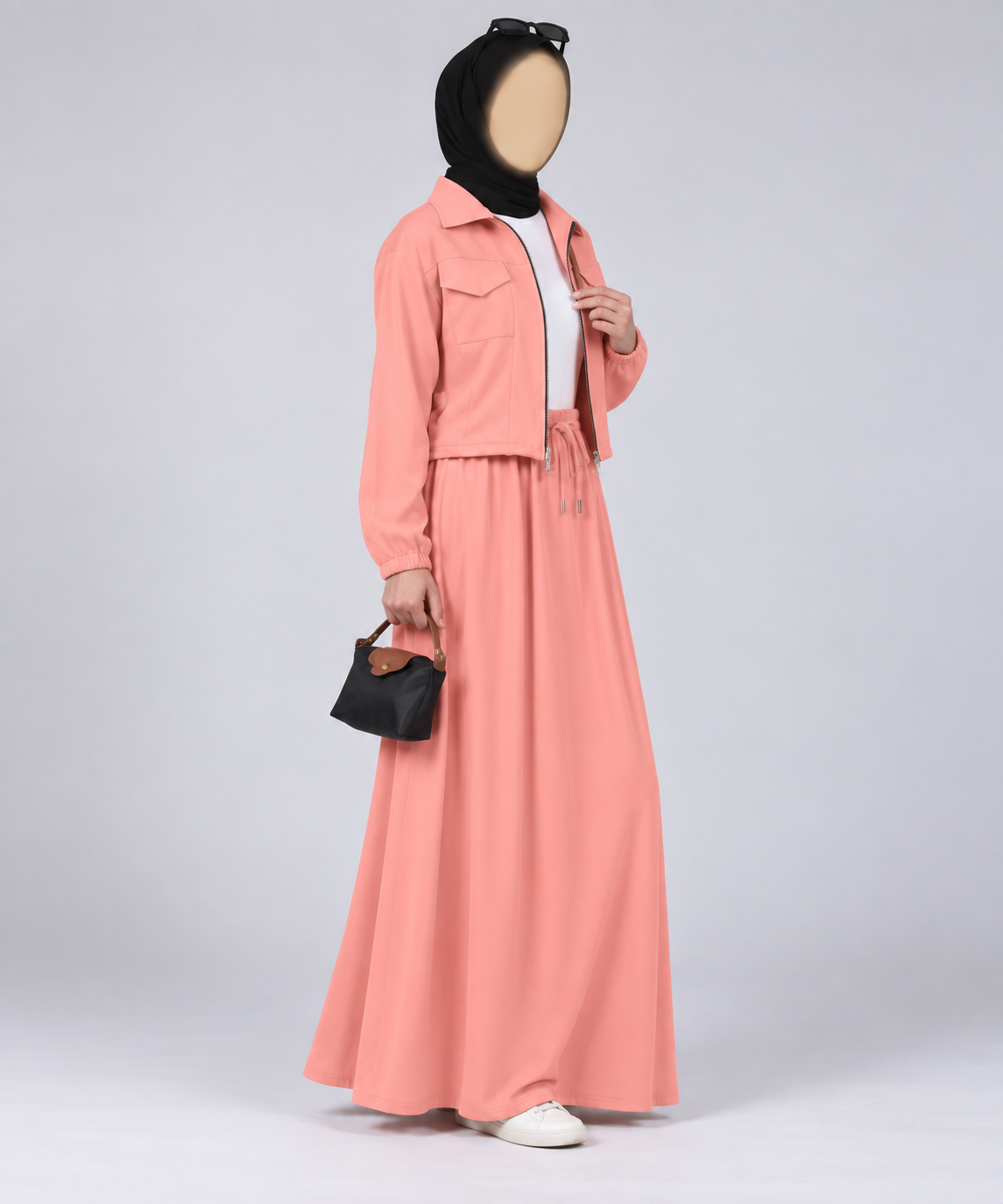 Serenity Fleece Jacket & Skirt Set - Warm Peach