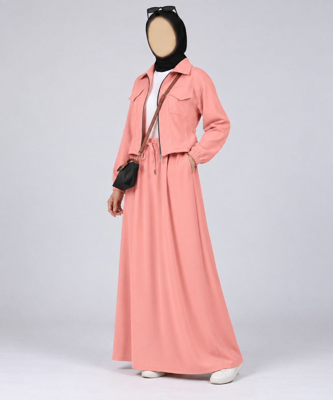 Serenity Fleece Jacket & Skirt Set - Warm Peach