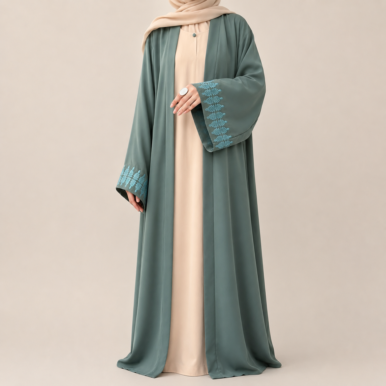 Sage Bloom Kimono Abaya
