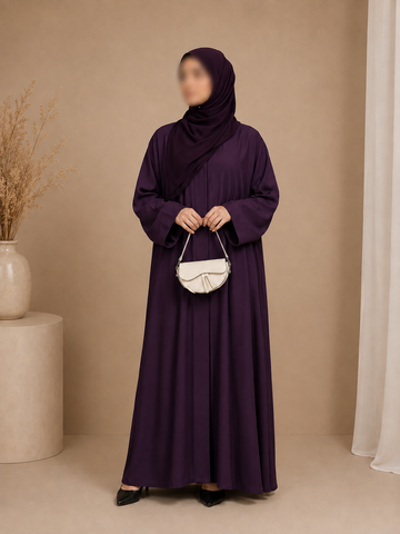 Everyday Front Open Abaya - Purple