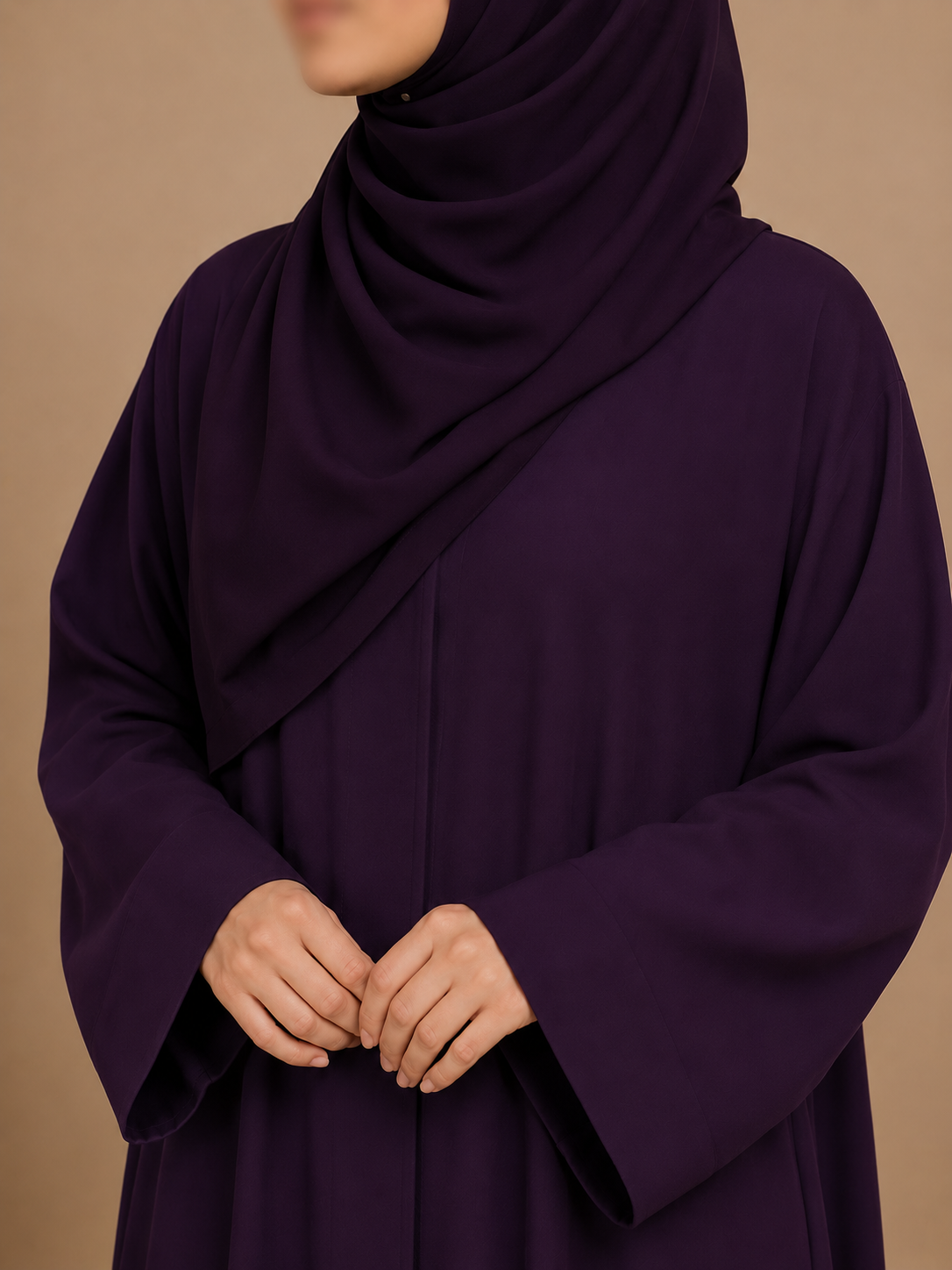 Everyday Front Open Abaya - Purple