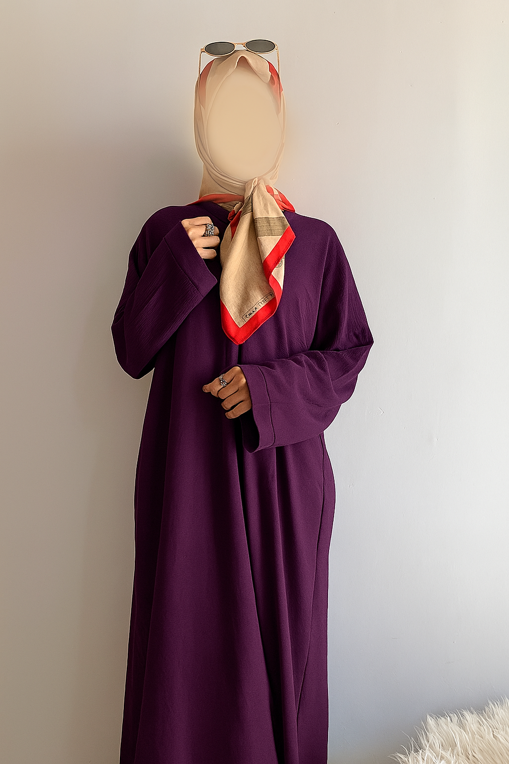 Everyday Front Open Abaya - Indigo
