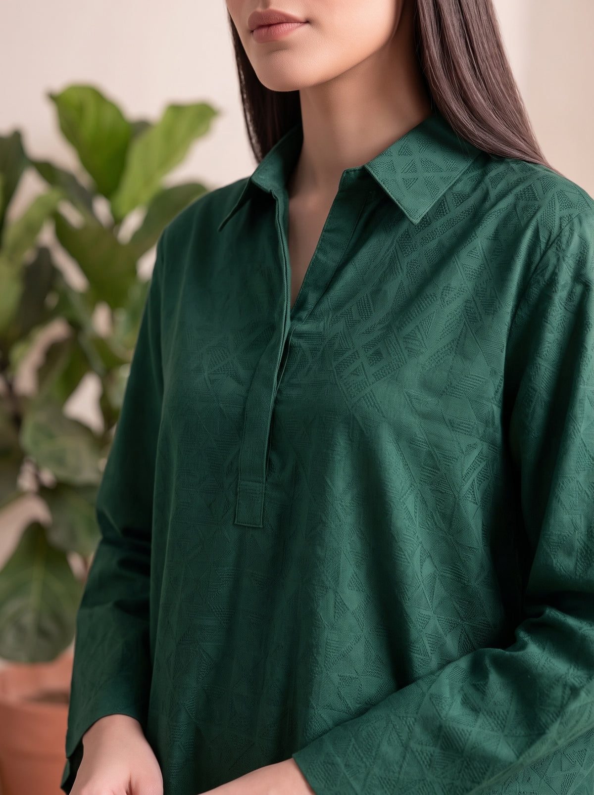 SOLACE- 2PC COTTON COORD SET- BOTTLE GREEN