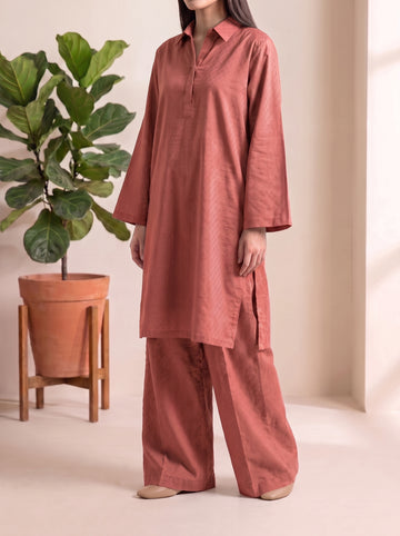 SOLACE- 2PC COTTON COORD SET- CORAL