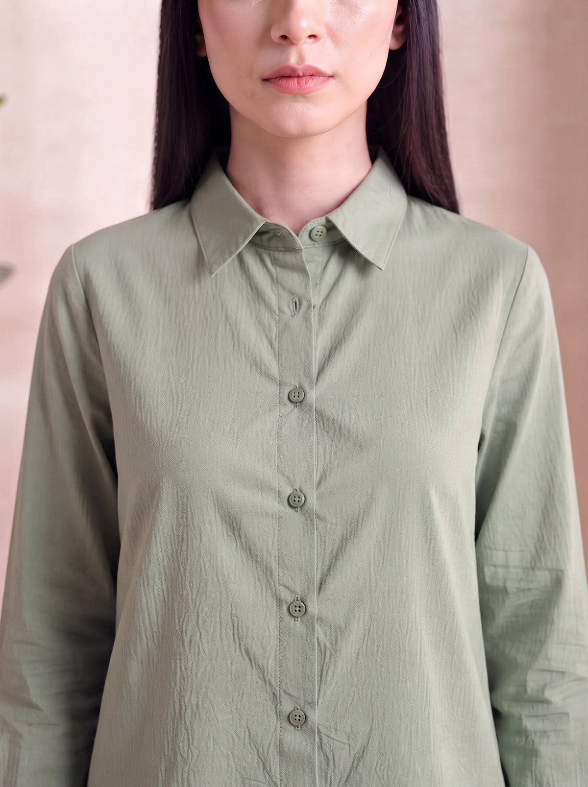 Button-Down Co-Ord Set - Sage Green