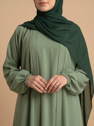 Aira - Kimono Abaya with attached inner - Pistachio