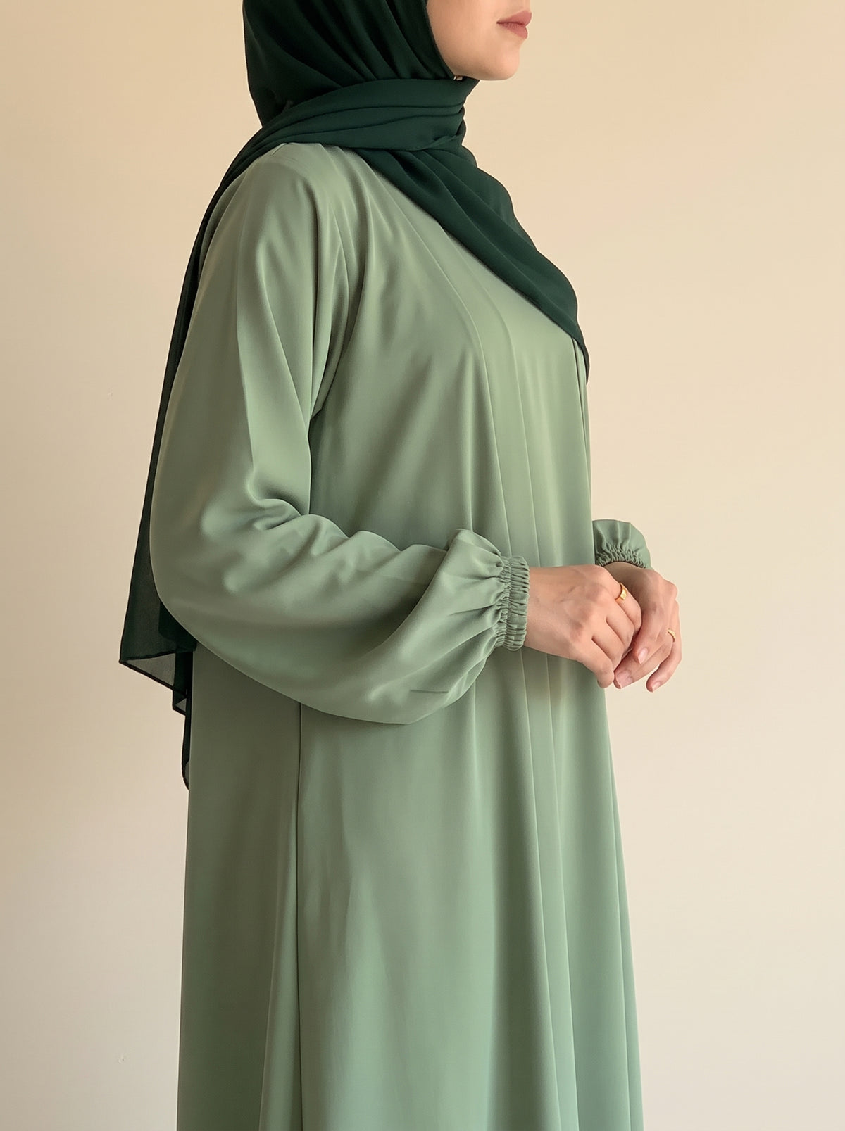 Aira - Kimono Abaya with attached inner - Pistachio