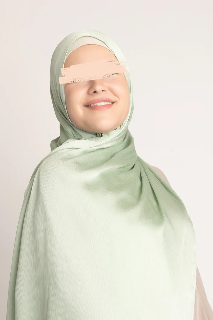 Premium Crinkle Silk Hijab - Sage