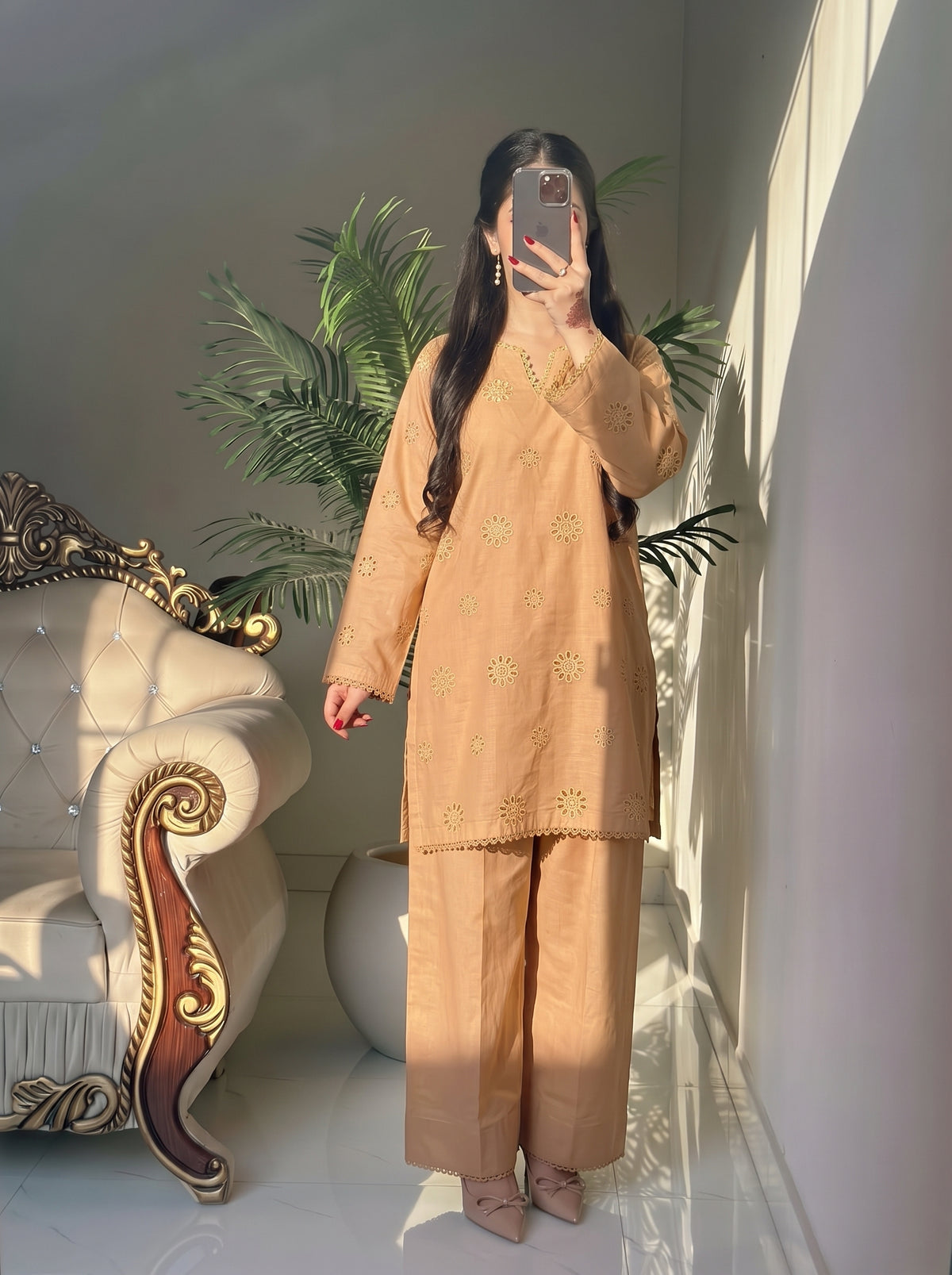 FLORA- 2PC COTTON COORD SET- SKIN