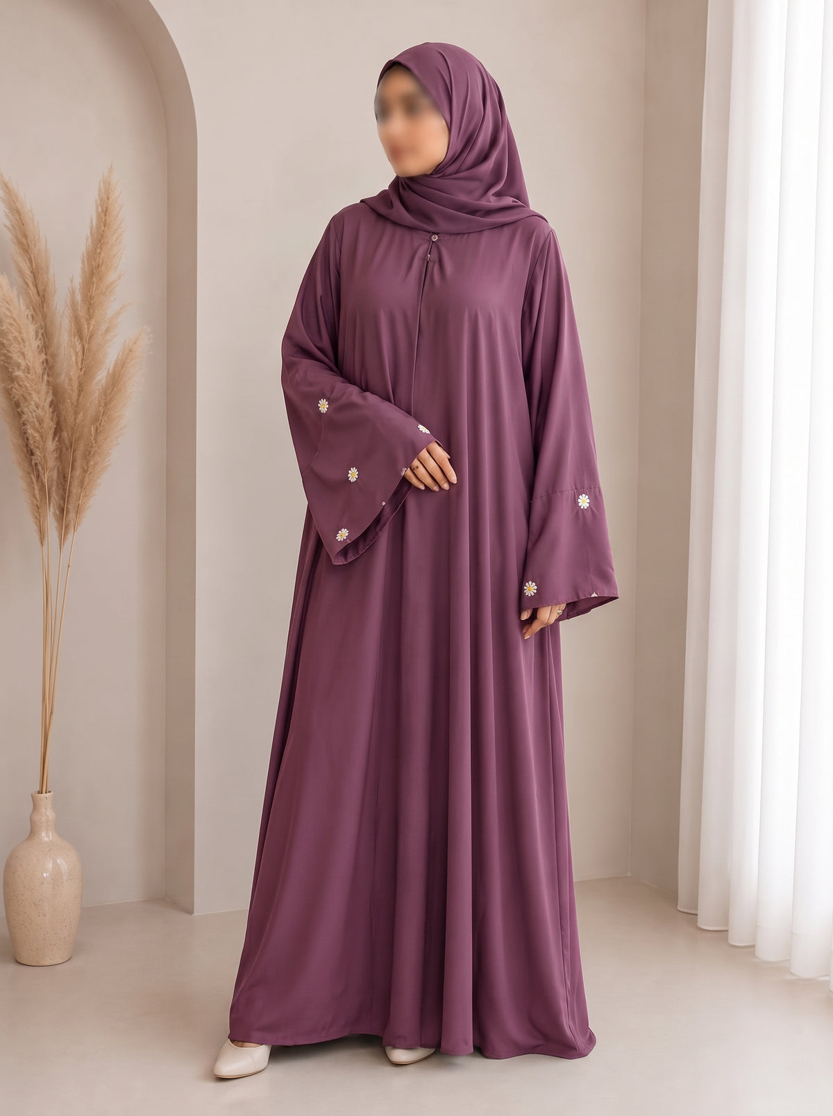 Bloomline Everyday Abaya- Mauve