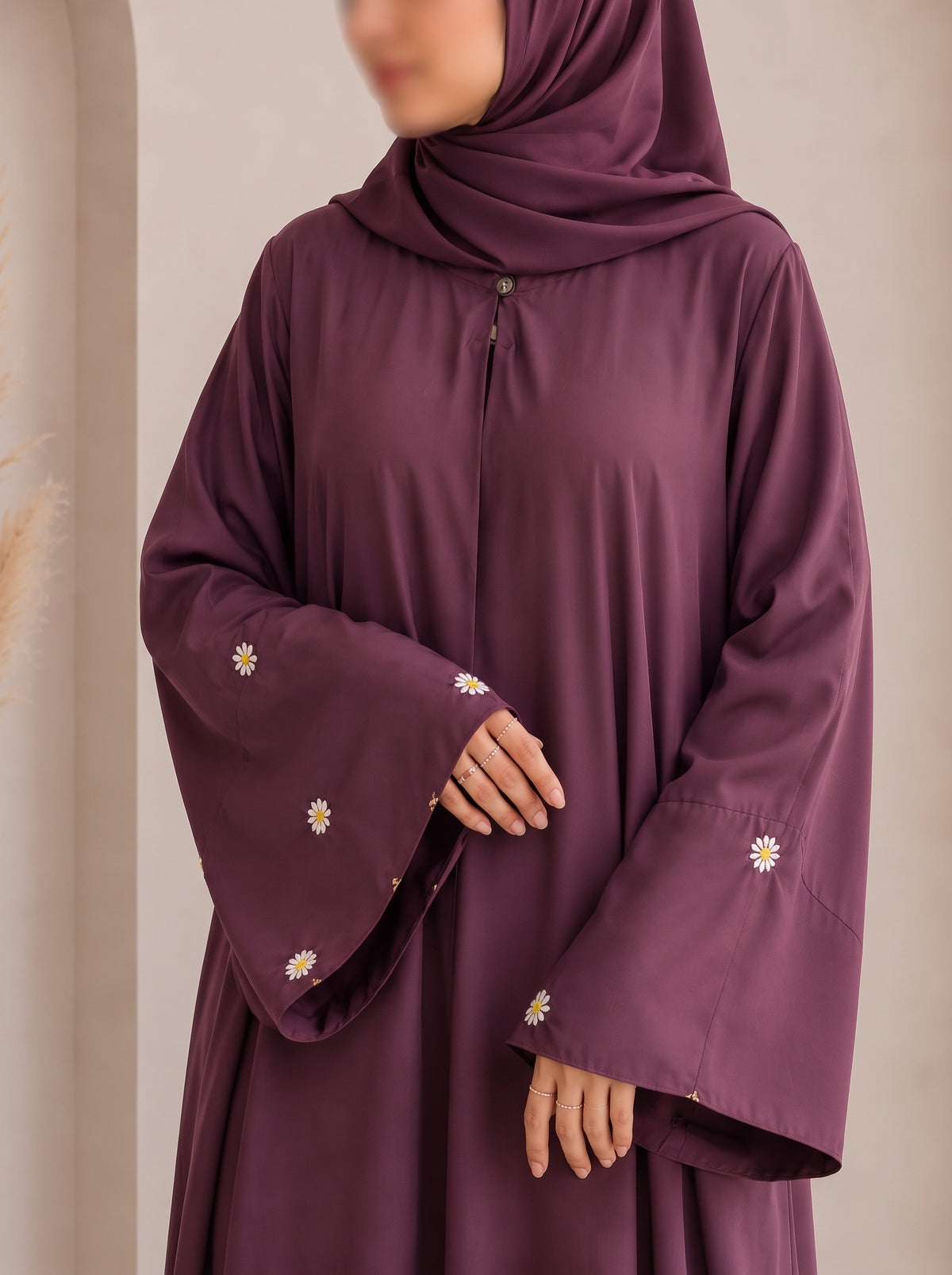 Bloomline Everyday Abaya- Mauve