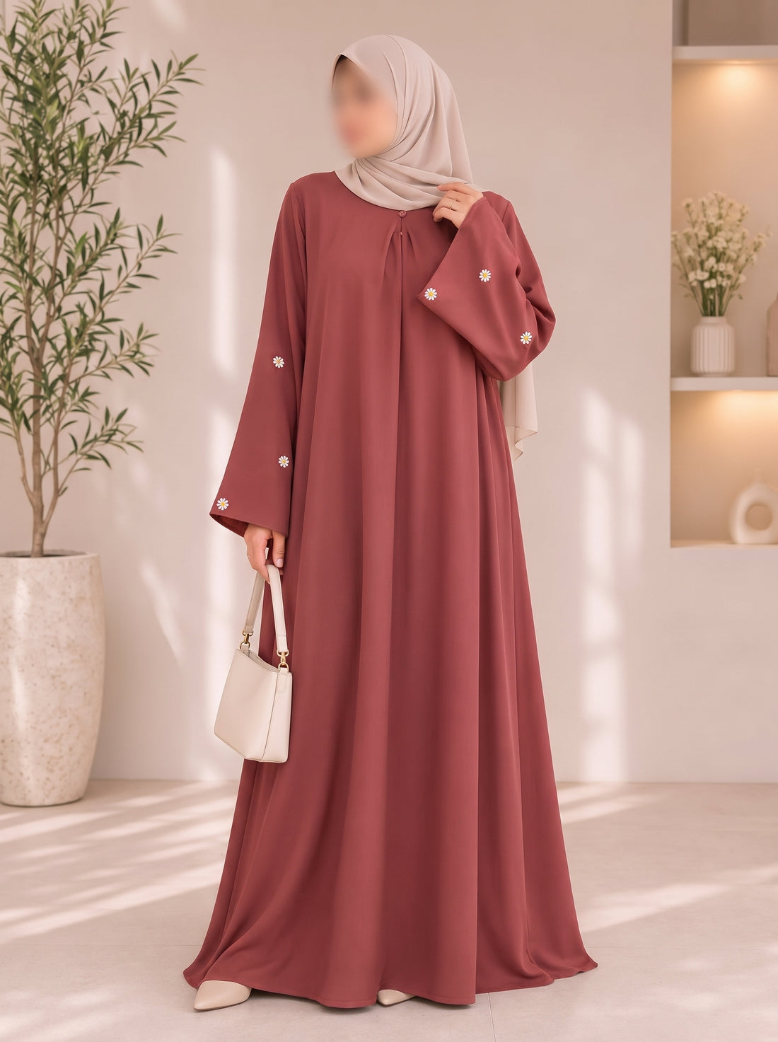Bloomline Everyday Abaya- Rose