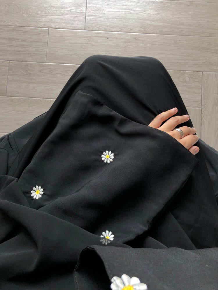 Daffodil - Sunflower Embroidered Abaya