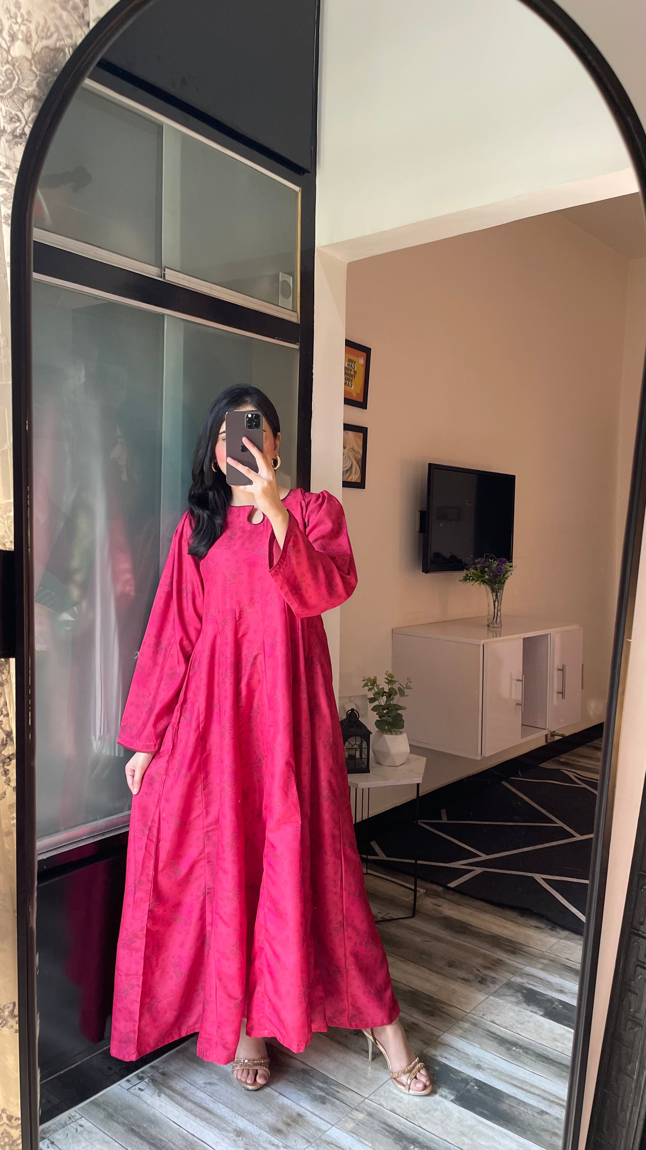 Fuchsia- Long A-line Dress