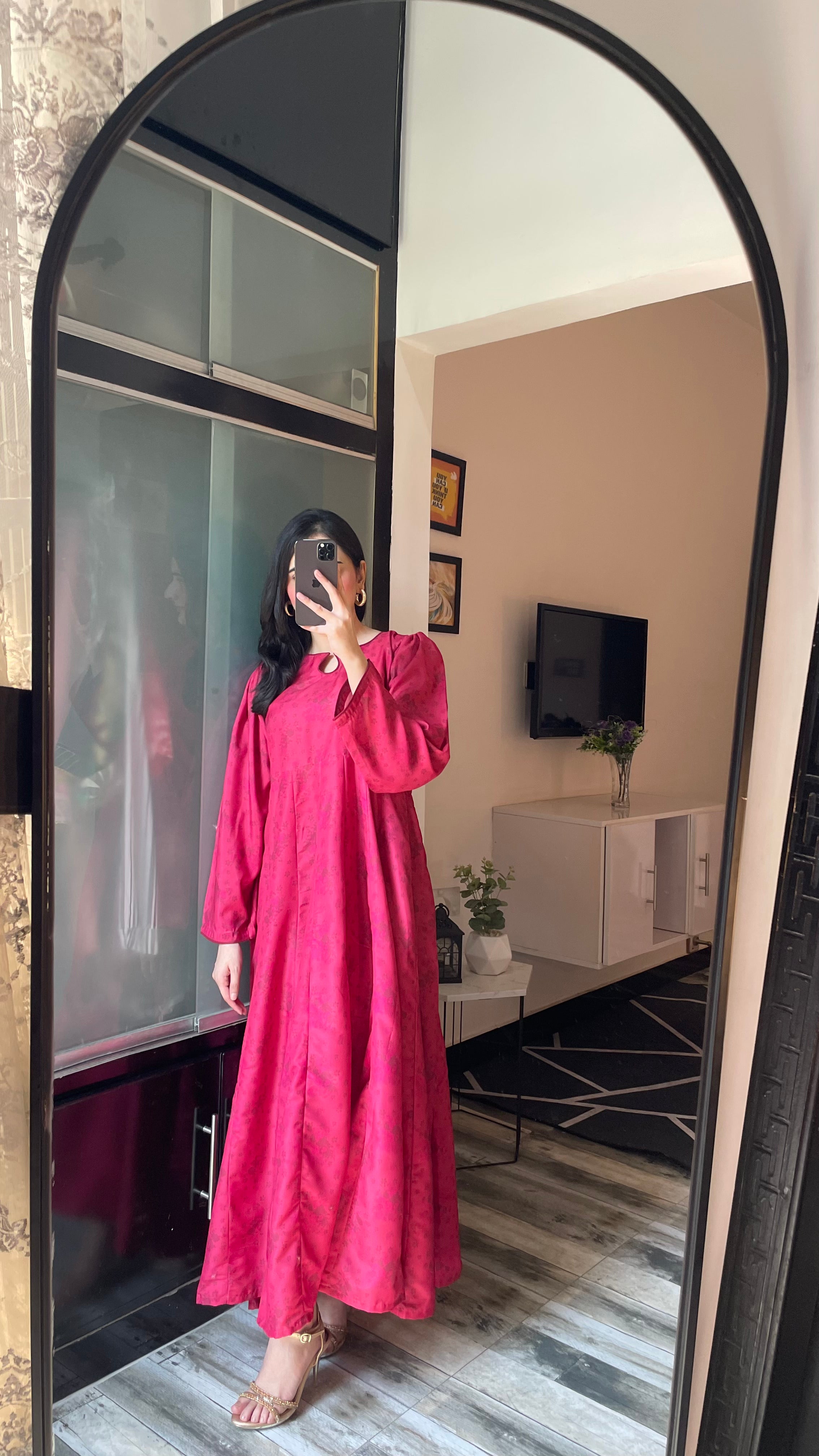 Fuchsia- Long A-line Dress