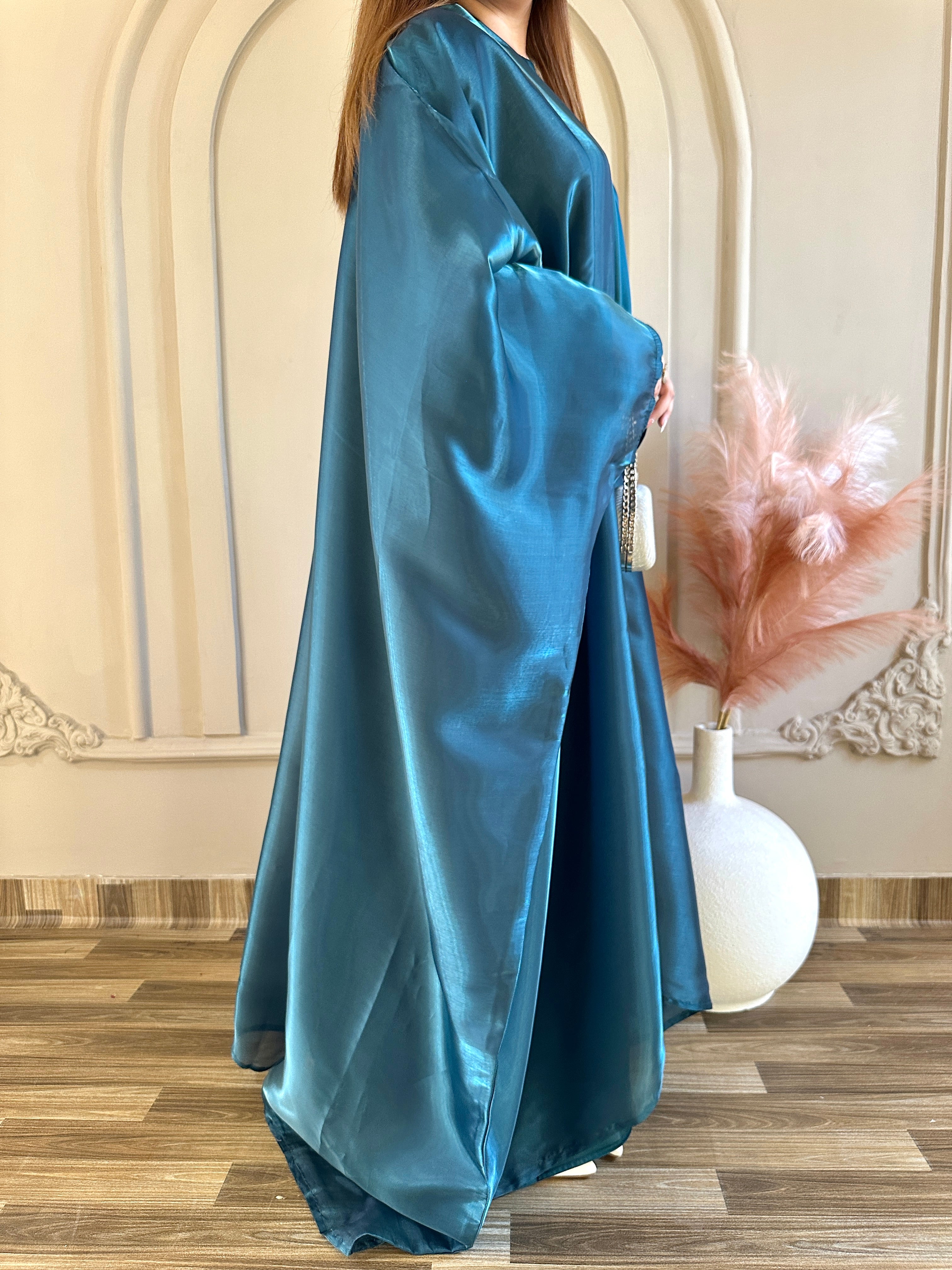 Moonveil Abaya-Teal