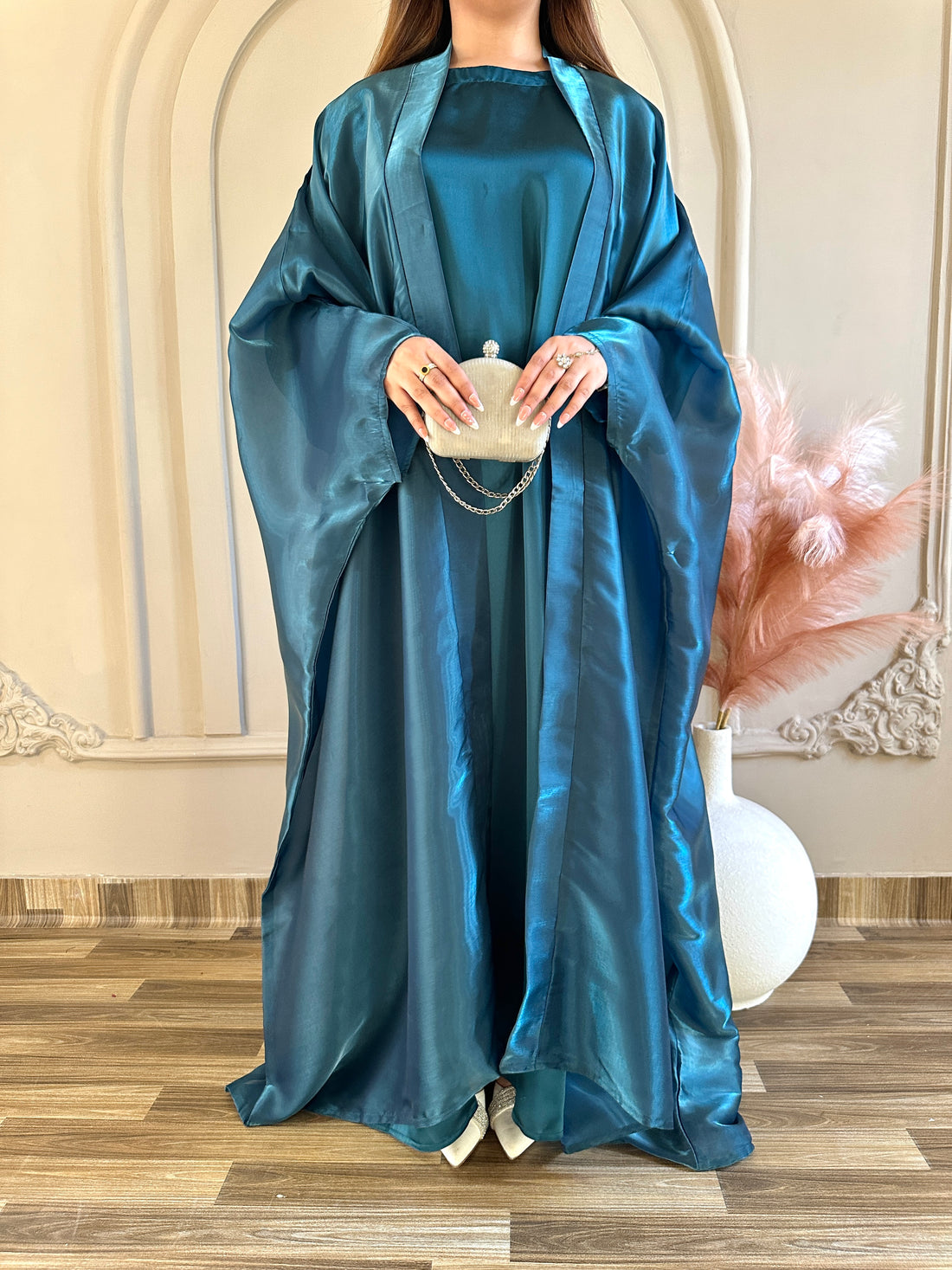 Moonveil Abaya-Teal