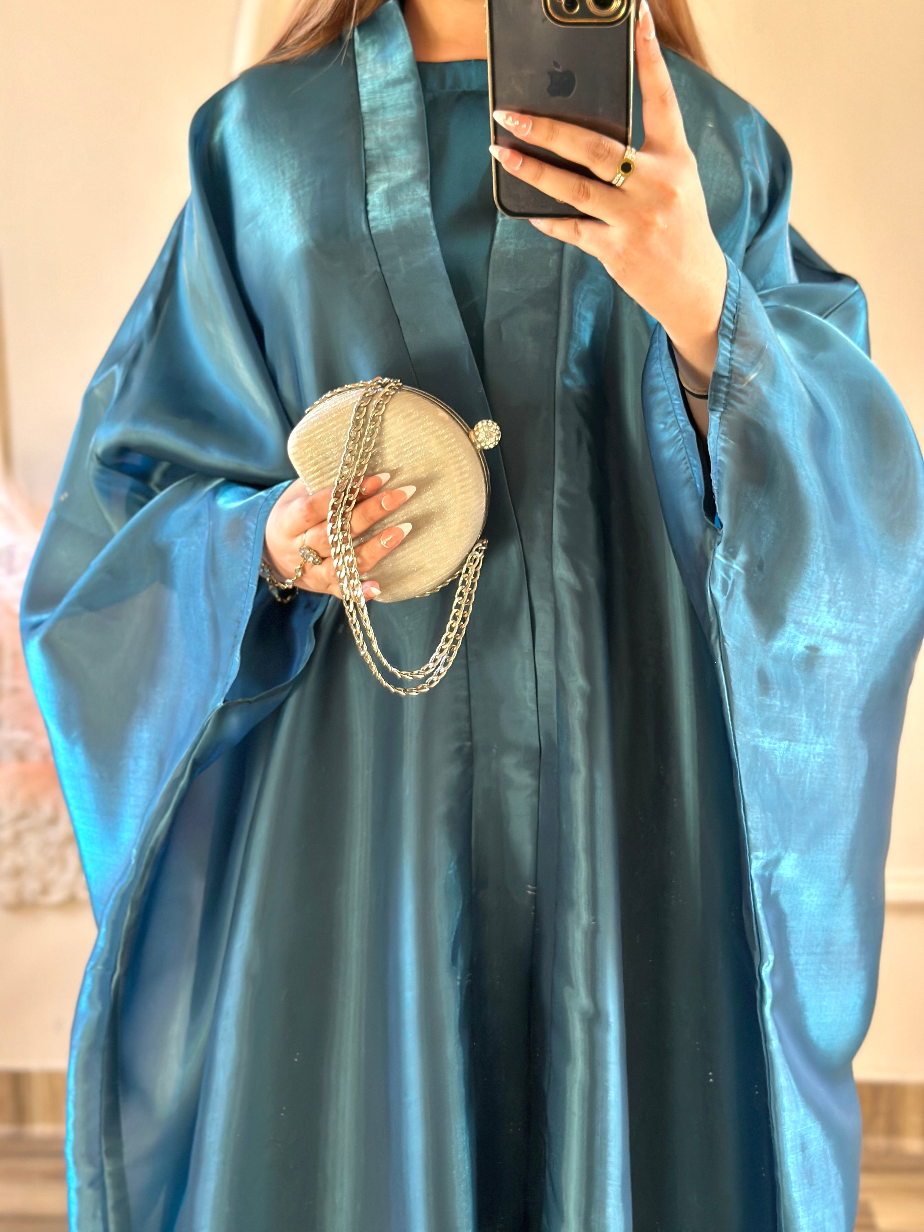 Moonveil Abaya-Teal