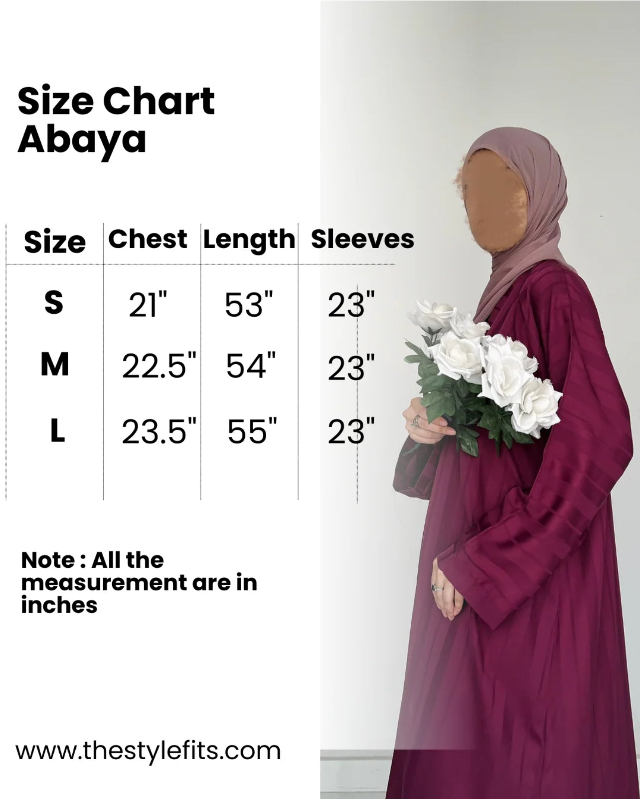 3 Piece Abaya Set (Abaya + Khimar + Niqab) - BURGUNDY