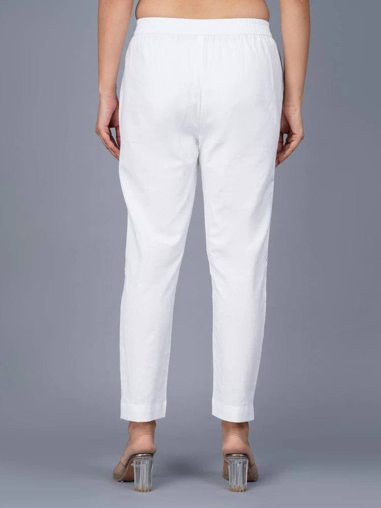 Straight Trousers For Women In Cotton