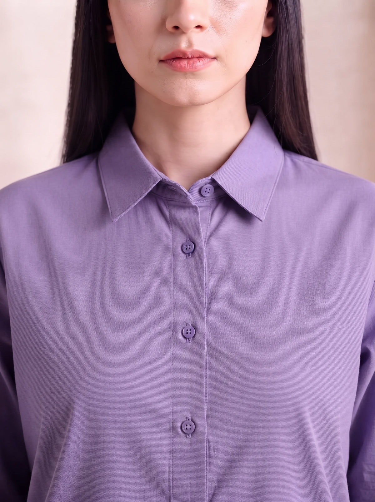 Button-Down Co-Ord Set - Lavender