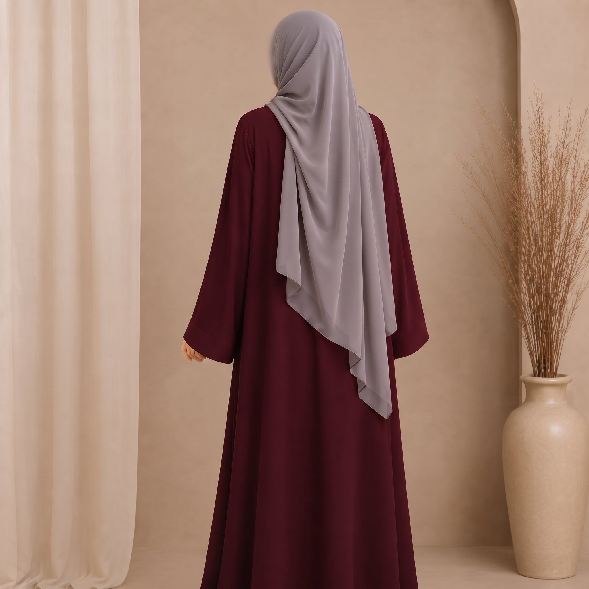 Everyday Front Open Abaya - Vine