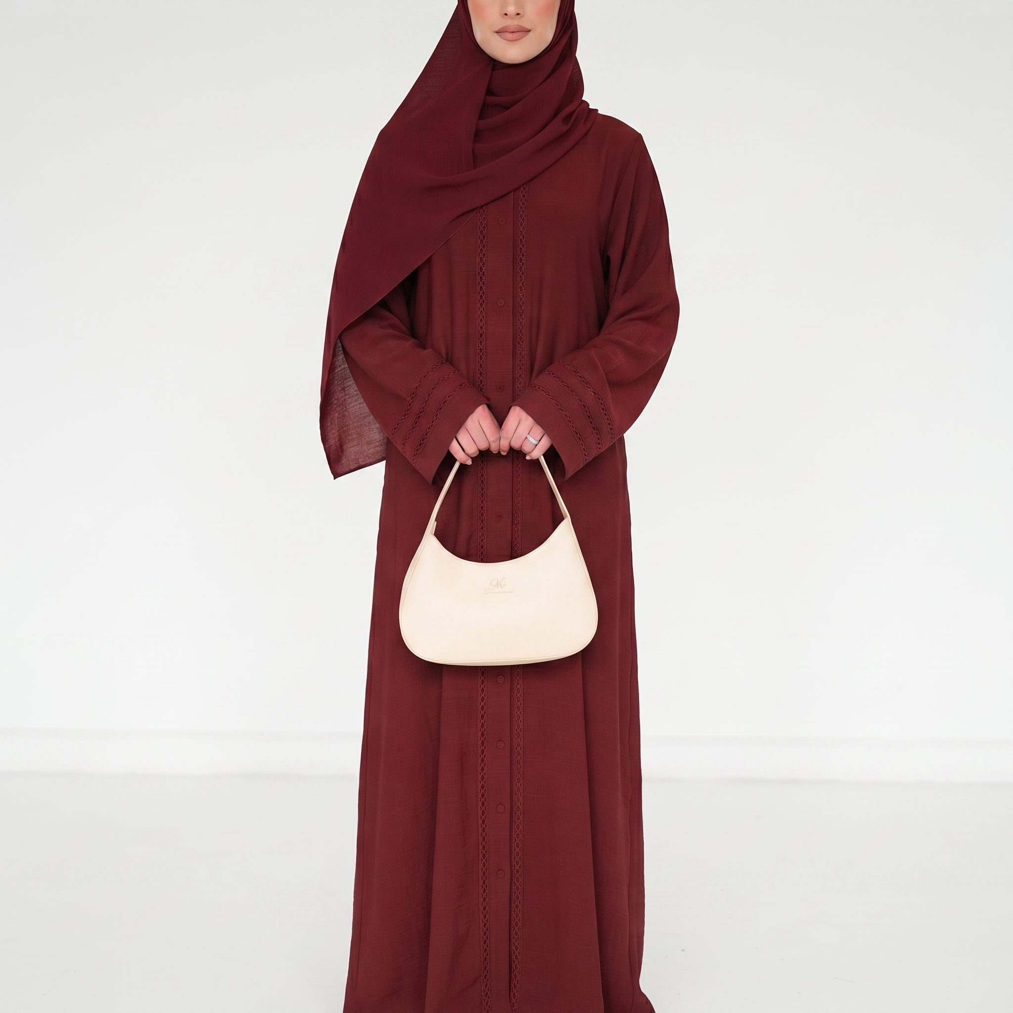 Noir- Elegant Abaya- MAROON