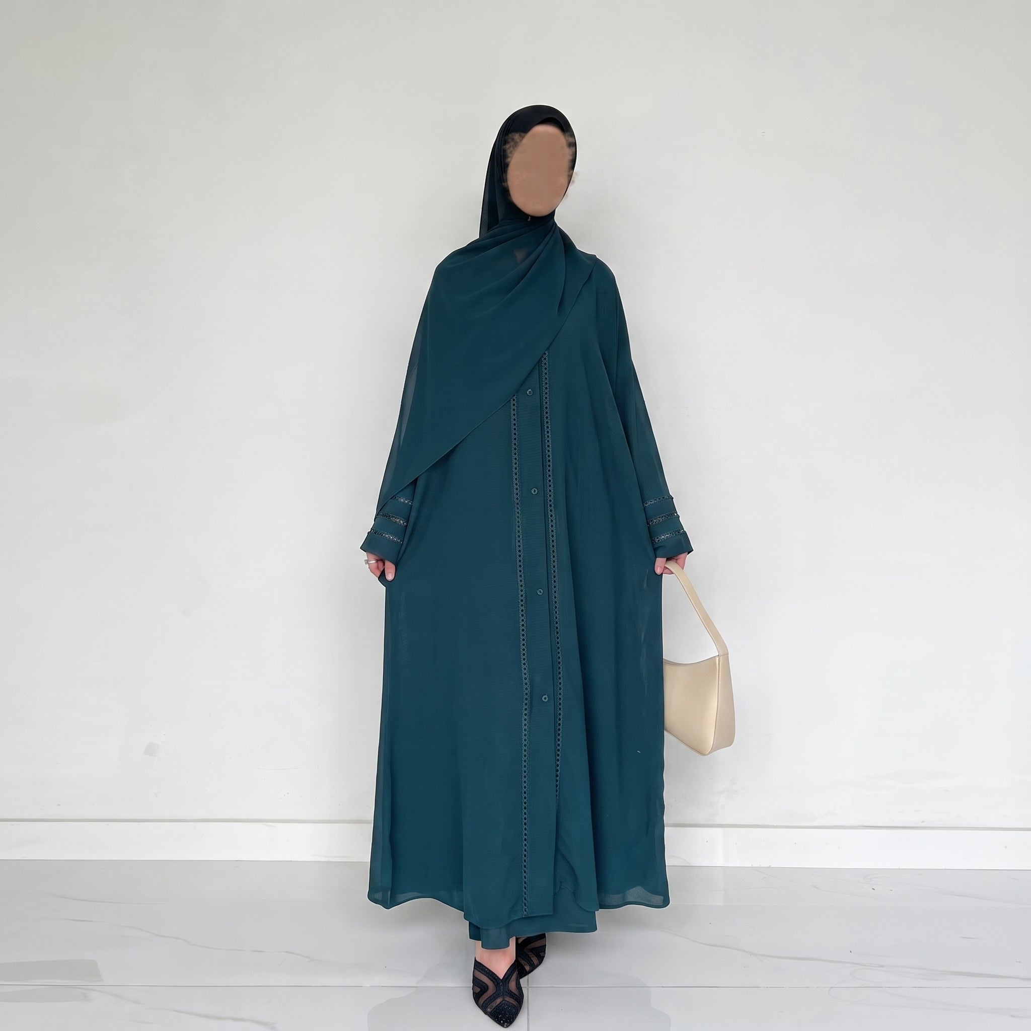 Noir- Elengant Abaya- Teal