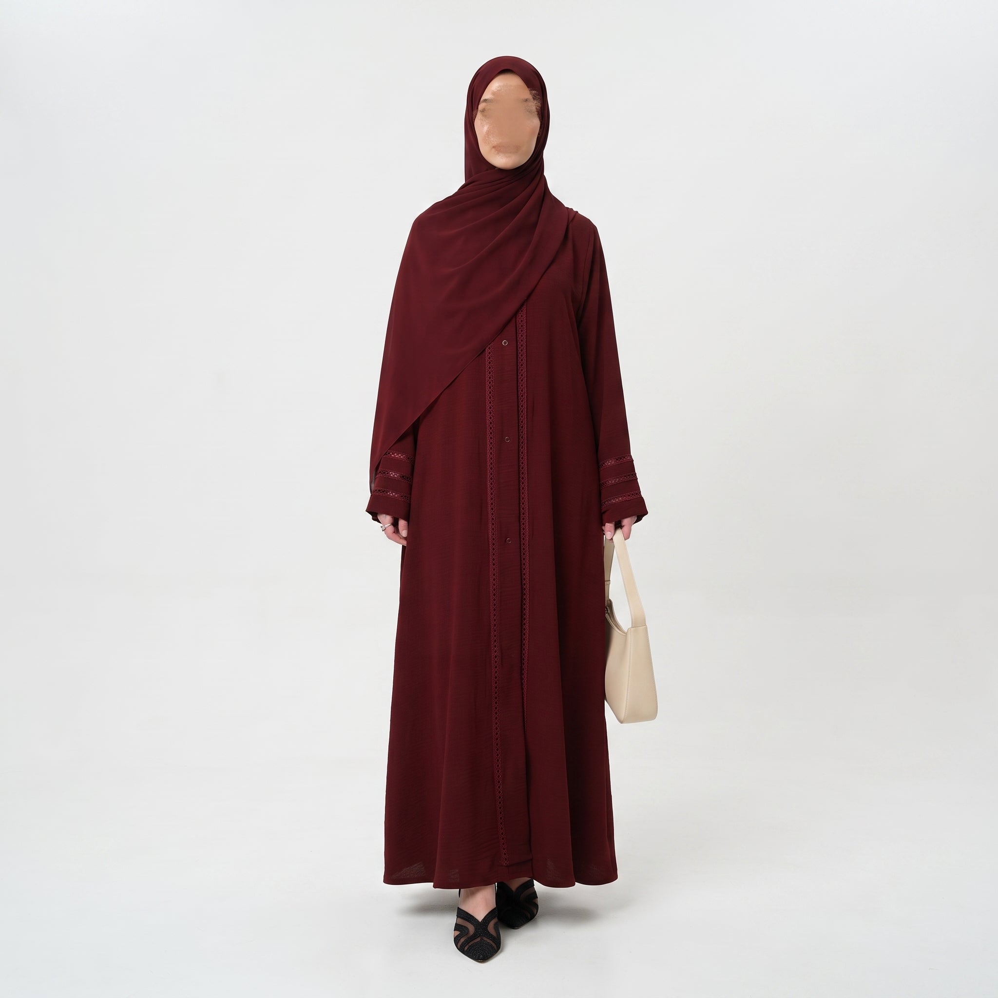 Noir- Elegant Abaya- MAROON