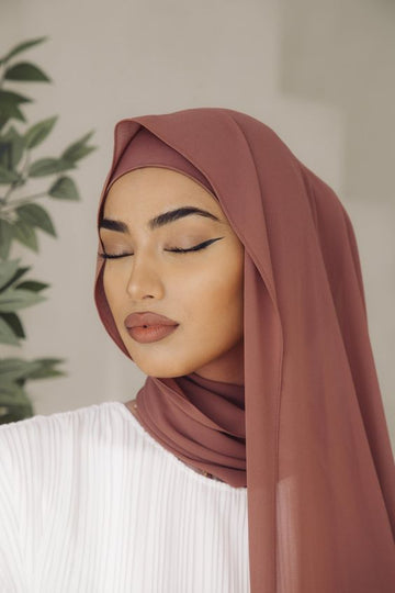 Instant hijab - Hijab  Attached Cap - Raisin