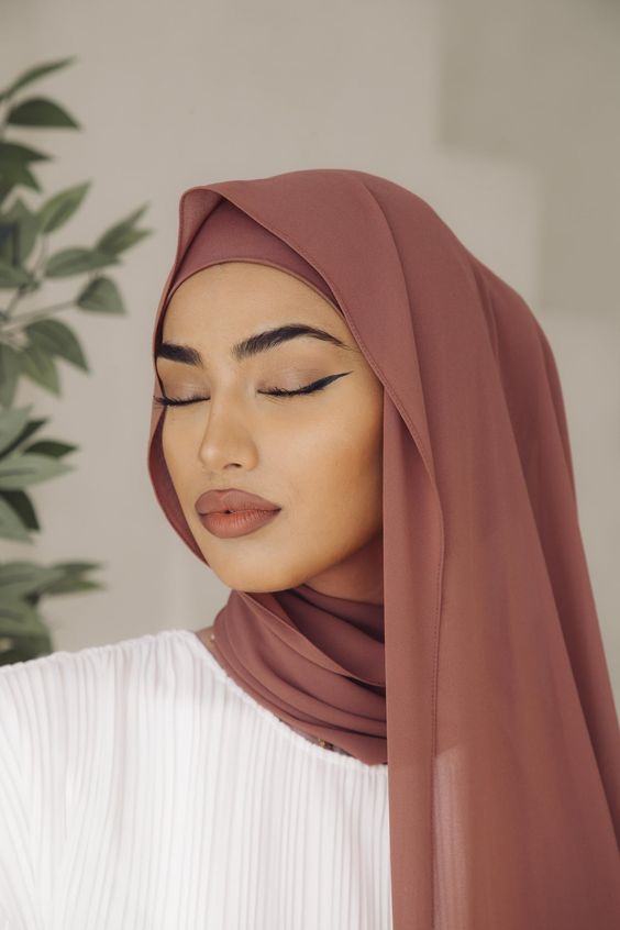 Instant hijab - Hijab  Attached Cap - Raisin