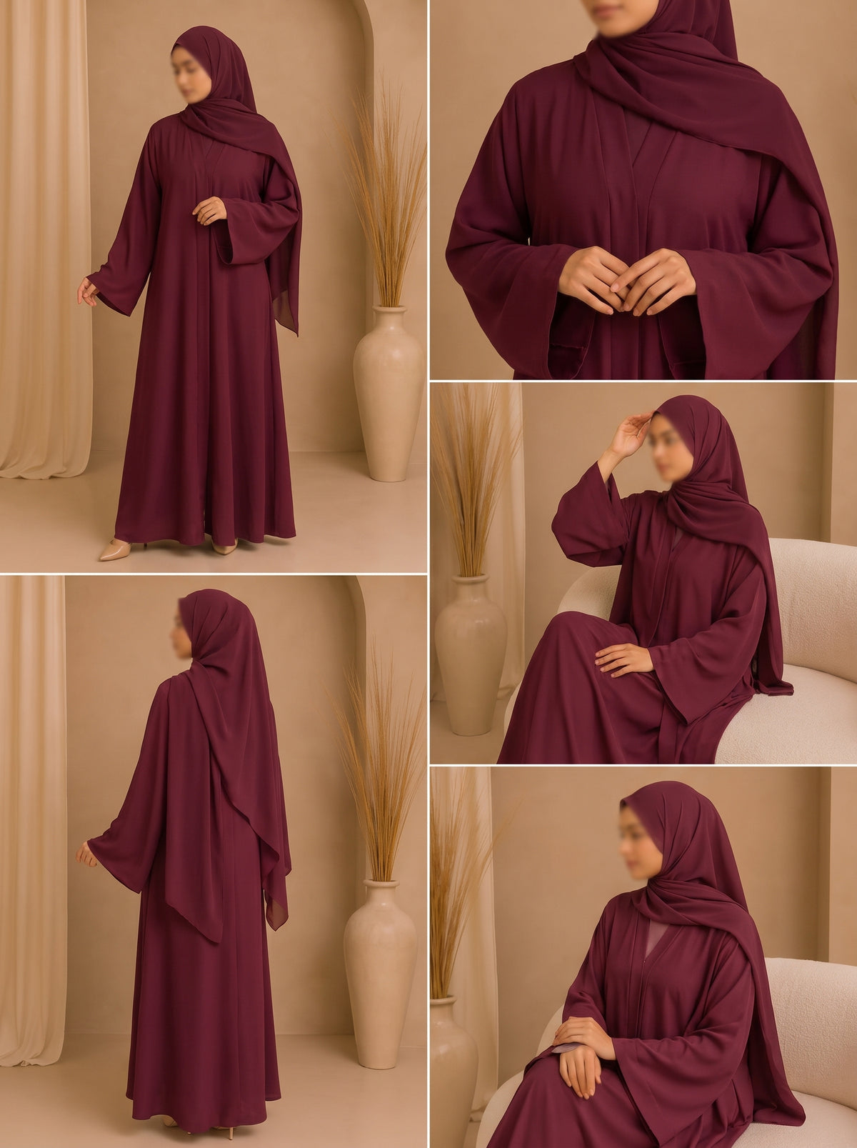 Everyday Front Open Abaya - Matcha