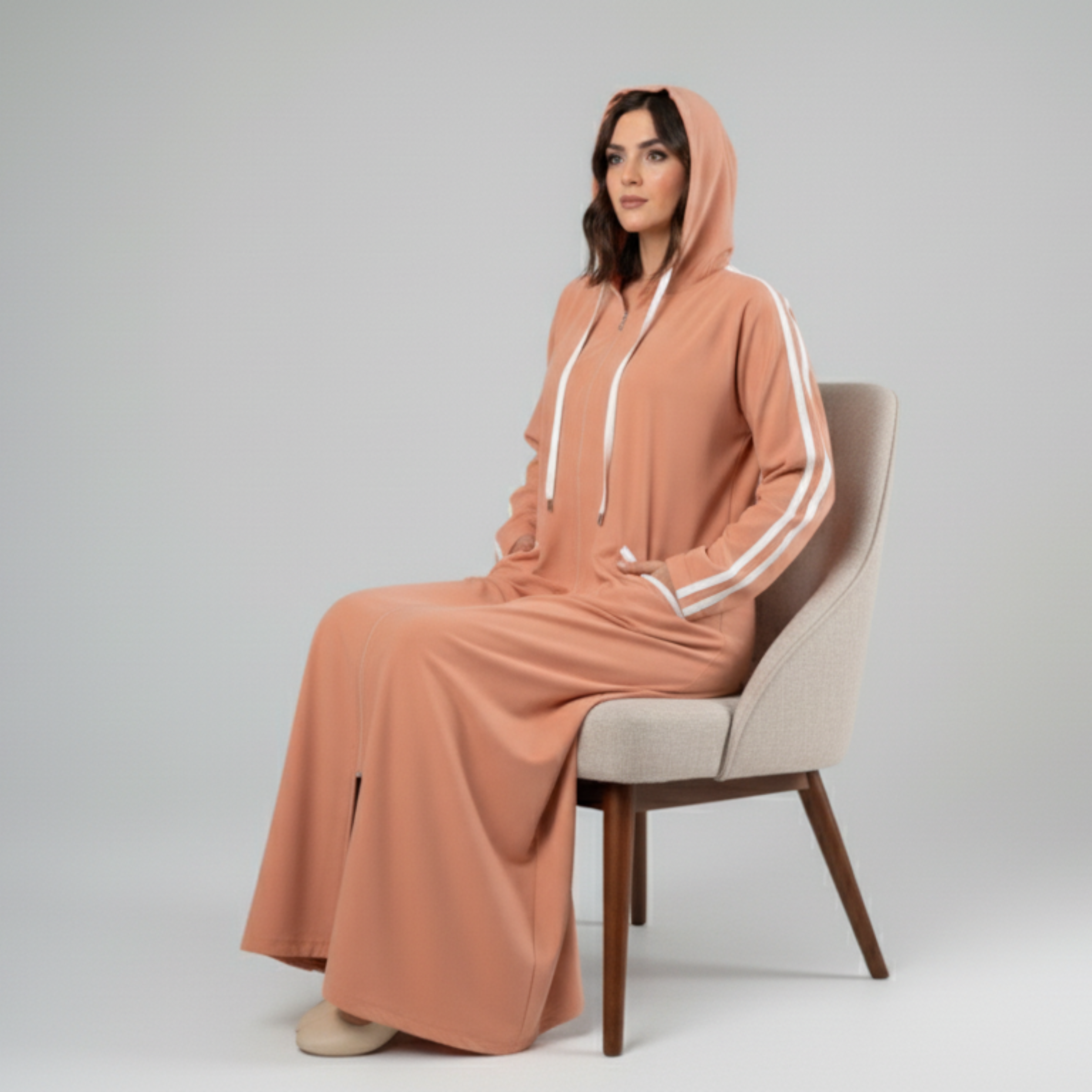 Hoodie Abaya - PEACH