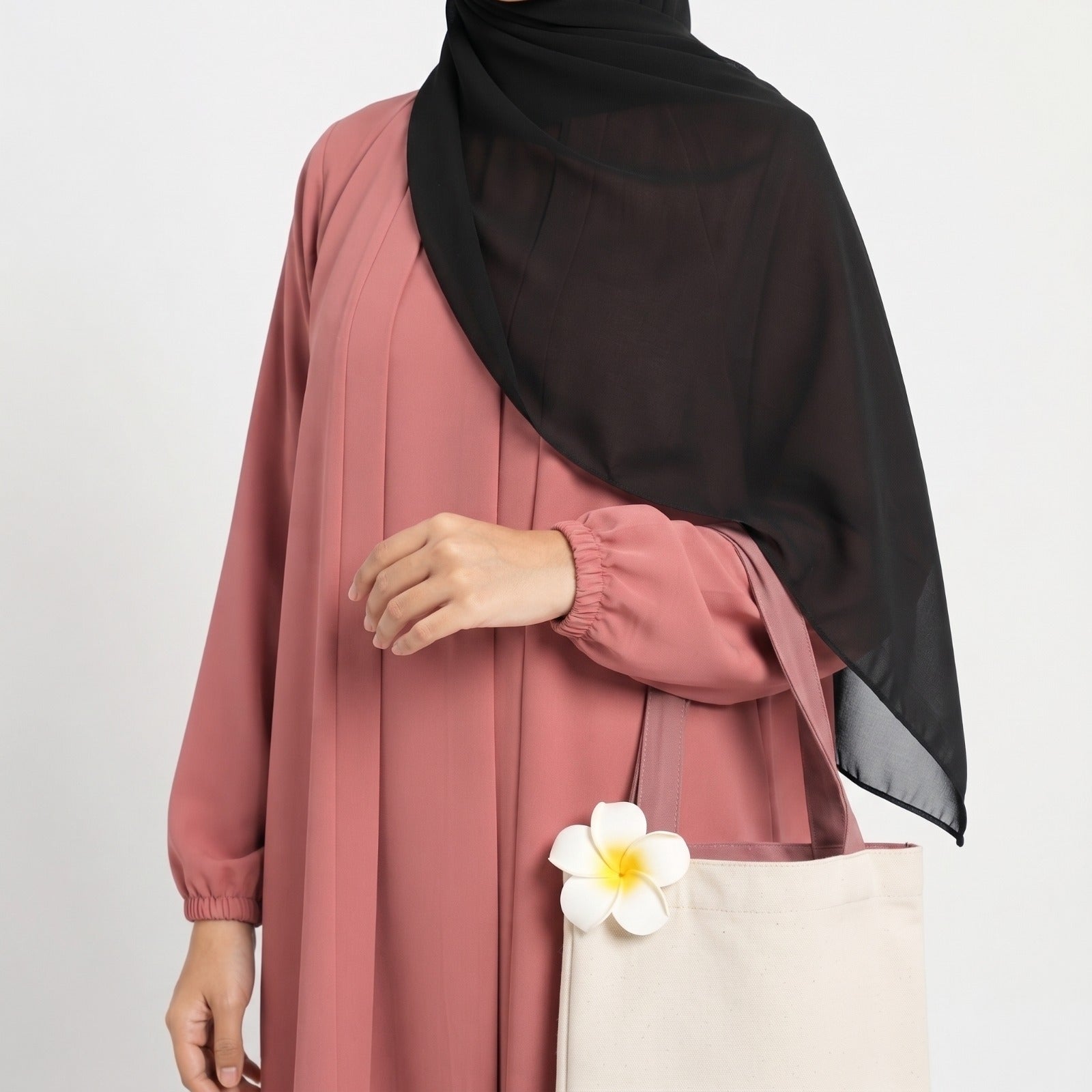 Aira - Kimono Abaya with attached inner - Blush Pink